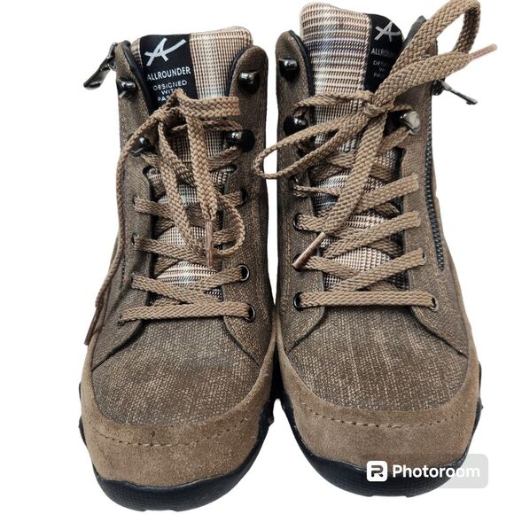 ALLROUNDER By Mephisto Neblina Dark Sand Side Zip Lace Up Hiking Boot 6 - Picture 4 of 11